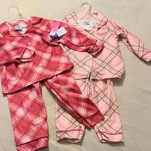 Charming Plaid Kids Pajama Set - Pink and Red